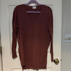 a new day Women's Long Sleeve V-Neck Top - Light Wine